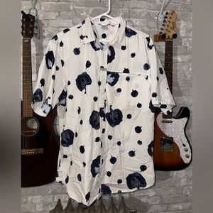 Marithe+Francois girbaud designer button up all over print shirt